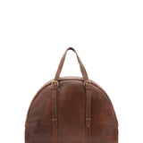 Borsa da viaggio unisex in vera pelle 100% cotone 4589-TESTA DI MORO Alessia Firenze
