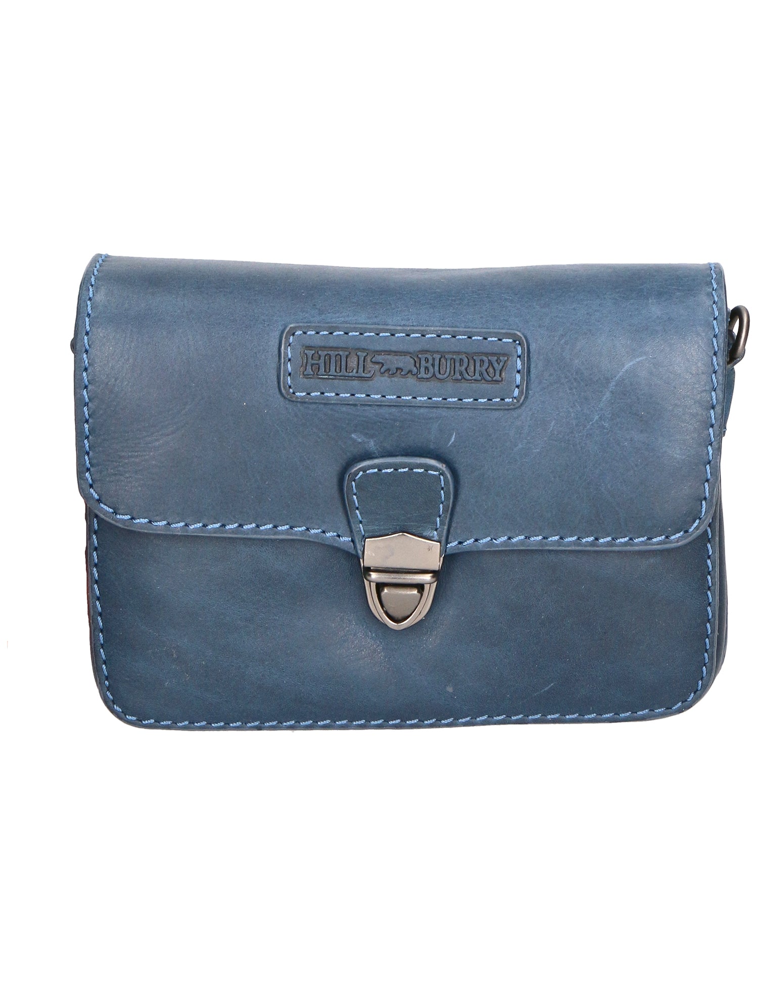 Borsa a tracolla da uomo 100% vera pelle HILB-3279WH-BLU Hill Burry