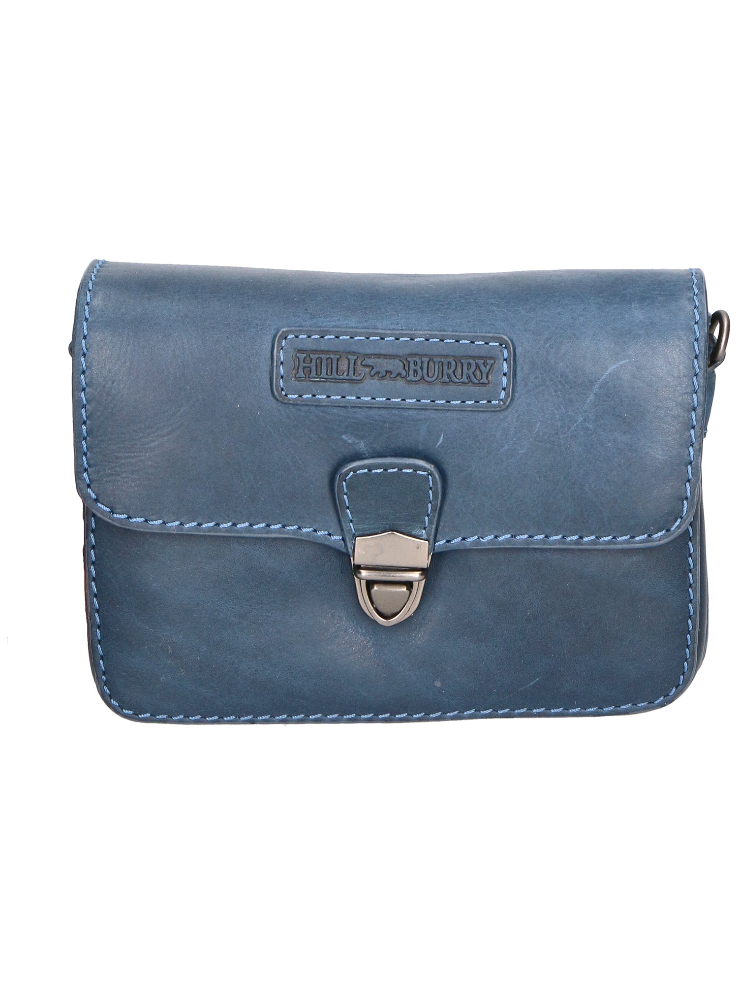 Borsa a tracolla da uomo 100% vera pelle HILB-3279WH-BLU Hill Burry