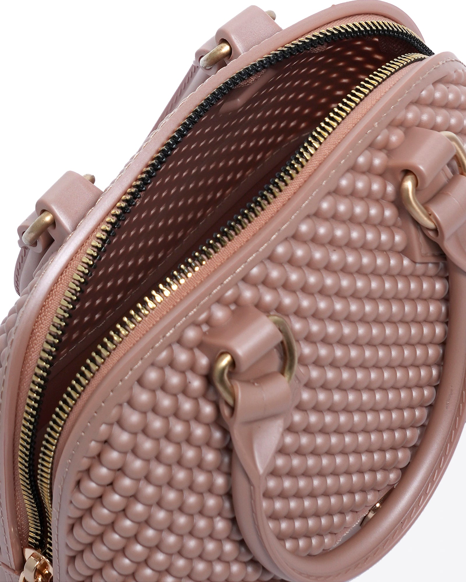 Borsa a mano da donna 100% Pvc FLAT XS BALL-TERRA + BRUSH GOLD Marc Ellis