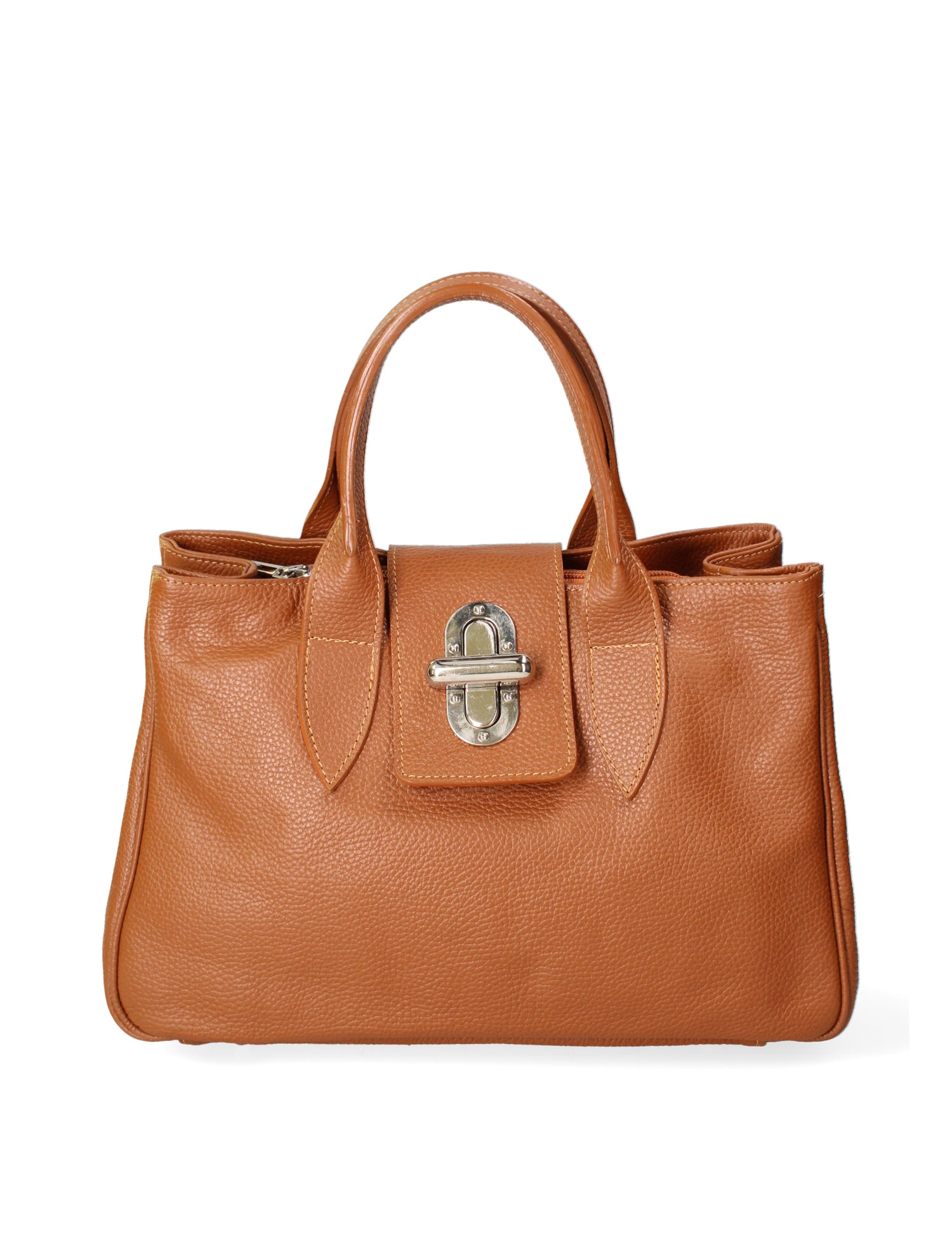 Ascoli Borsa a mano da donna Pelle stampata cocco 7718-D17 CUOIO SCURO Gave Lux