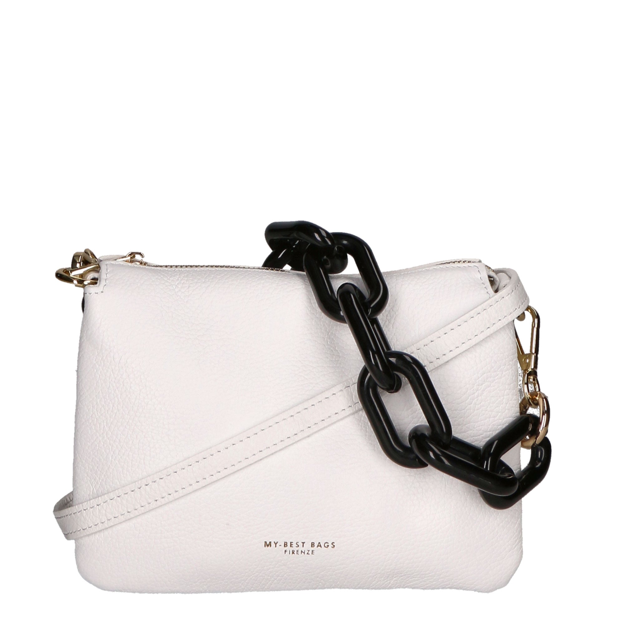 Borsa a tracolla da donna Vera pelle MYB-7024-SS-BIANCO My Best Bag