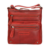 Borsa a tracolla da uomo Vera pelle RFID HILB-15118-ROSSO Hill Burry