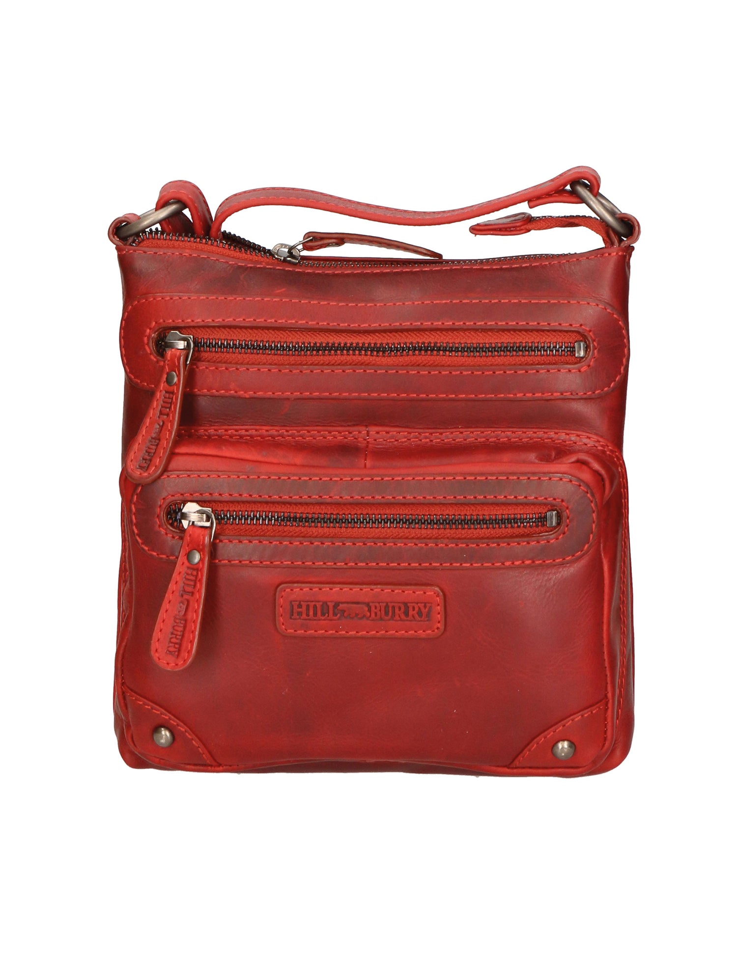 Borsa a tracolla da uomo Vera pelle RFID HILB-15118-ROSSO Hill Burry