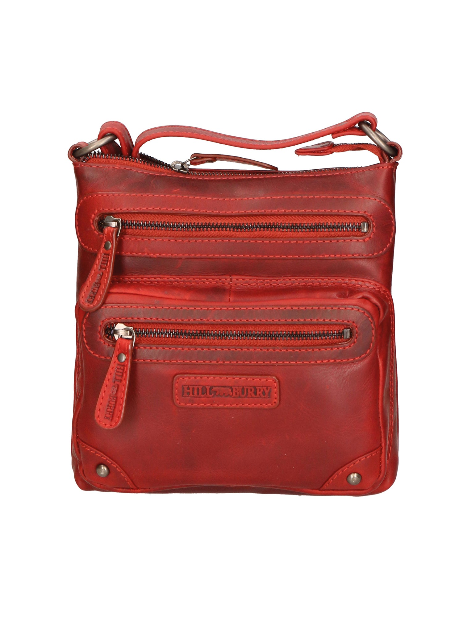 Borsa a tracolla da uomo Vera pelle RFID HILB-15118-ROSSO Hill Burry