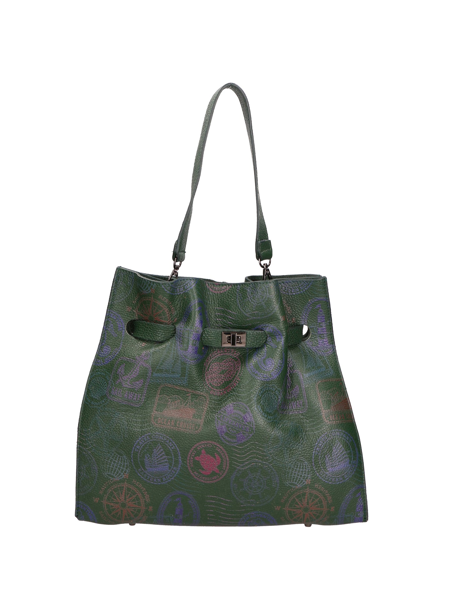 Voyageuse Borsa a mano da donna Vera pelle 564137-VERDE Gave Lux