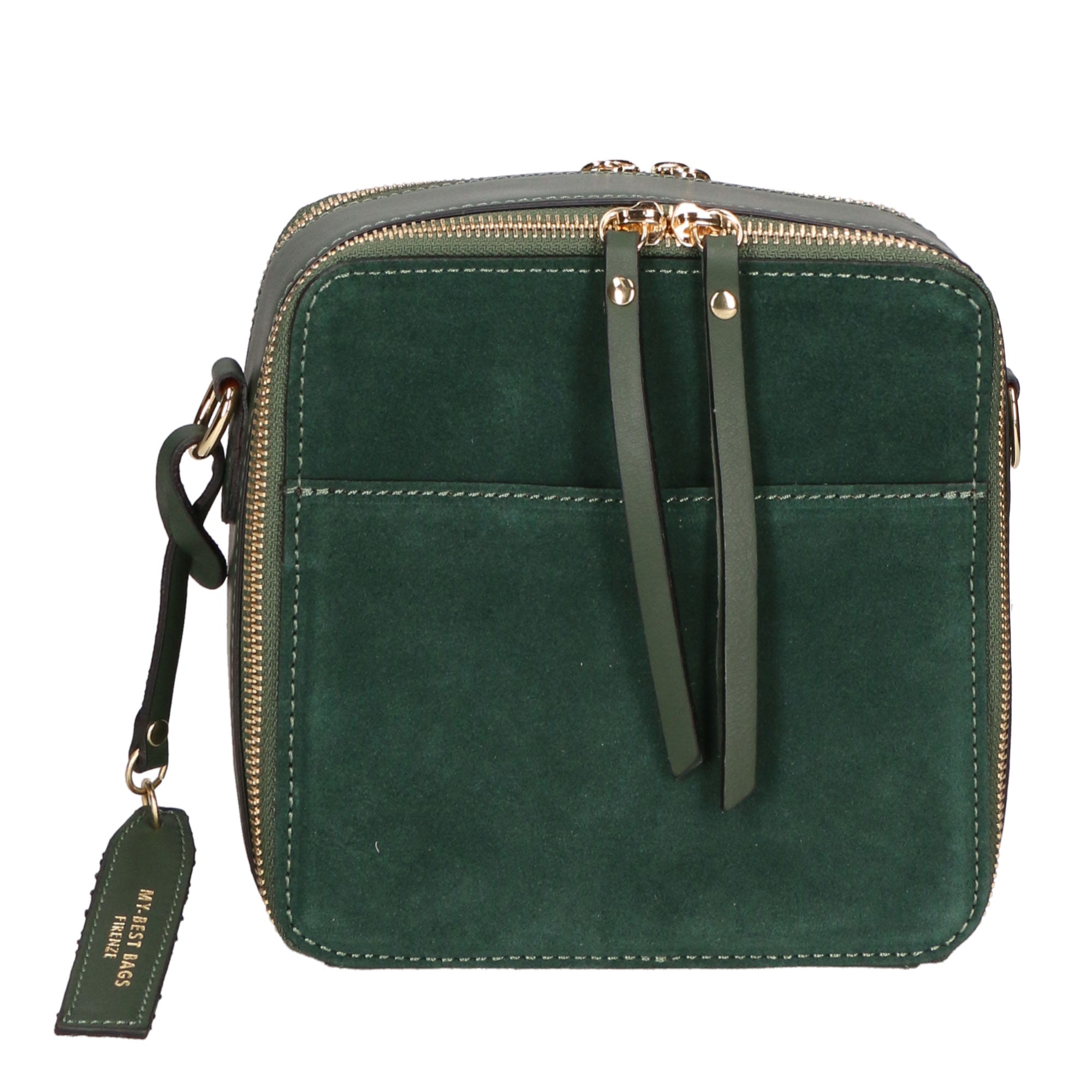 Borsa a tracolla da donna Vera pelle MYB-6020-FW-06058 VERDE My Best Bag