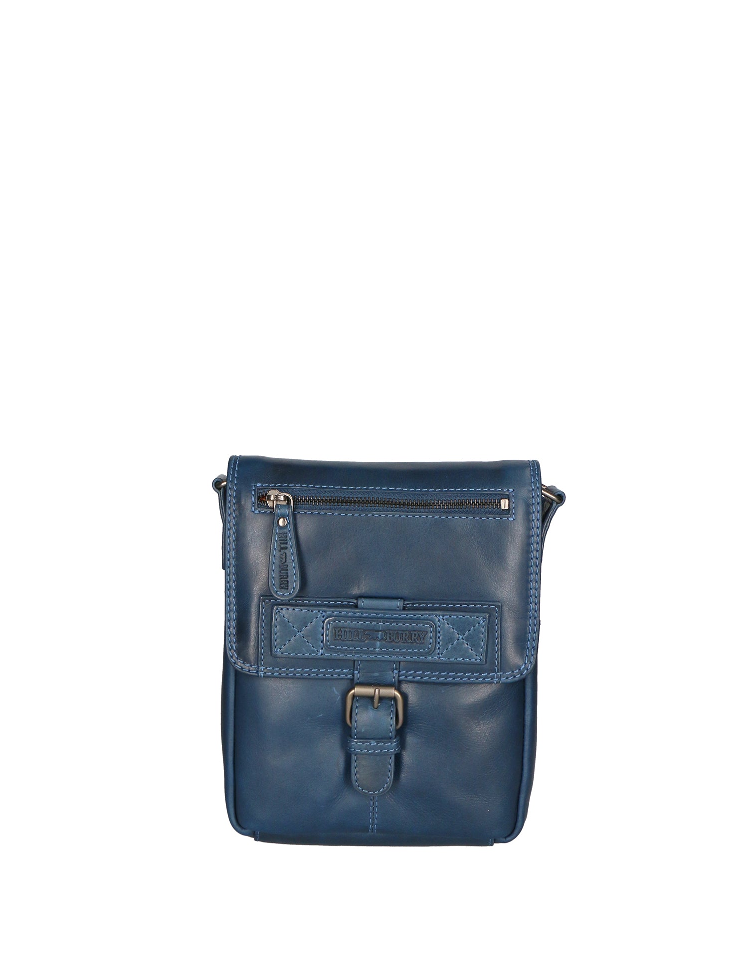 Borsa a tracolla da uomo Vera pelle HILB-6163-BLU Hill Burry