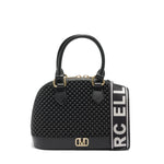 Borsa a mano da donna 100% Pvc FLAT XS BALL-BLACK + OFF GOLD Marc Ellis