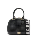 Borsa a mano da donna 100% Pvc FLAT XS BALL-BLACK + OFF GOLD Marc Ellis