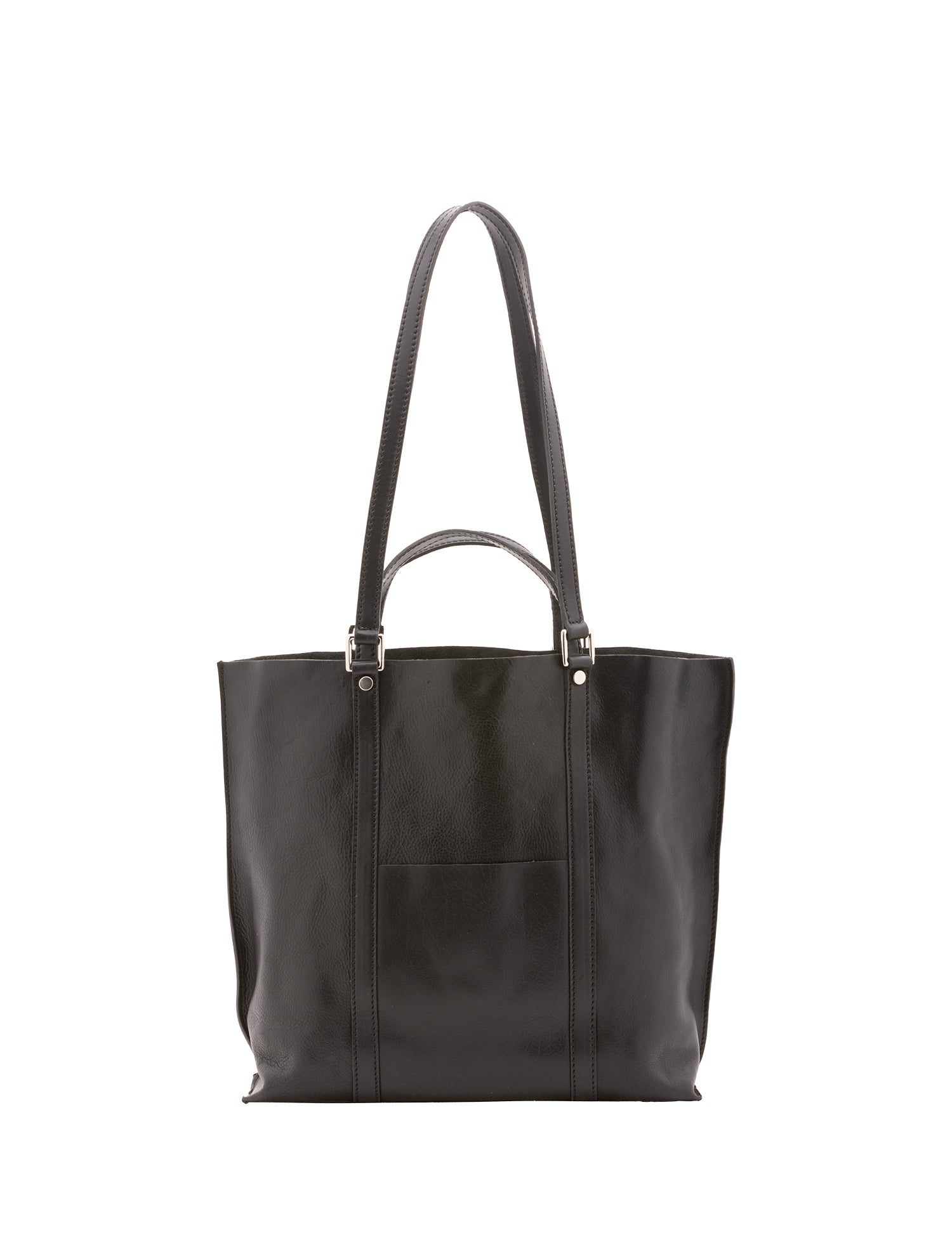 Borsa a spalla unisex in vera pelle Made in Italy 4610-NERO Alessia Firenze