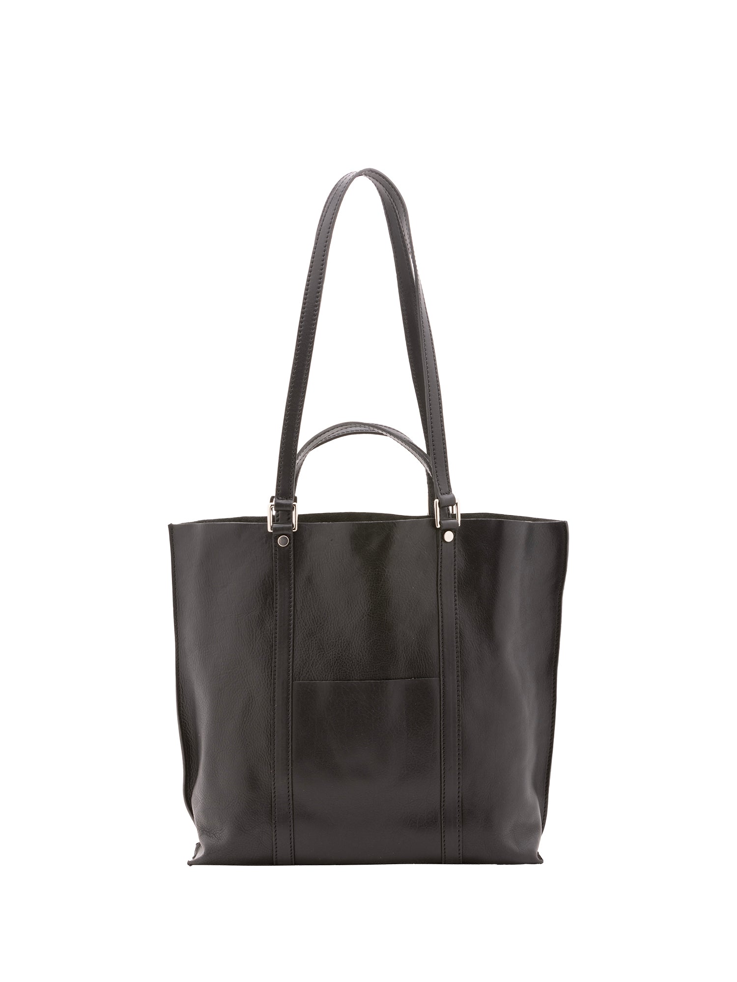 Borsa a spalla unisex in vera pelle Made in Italy 4610-NERO Alessia Firenze