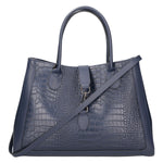 Aurora Borsa a mano da donna Vera pelle croco 05698-C26 BLU SCURO Gave Lux