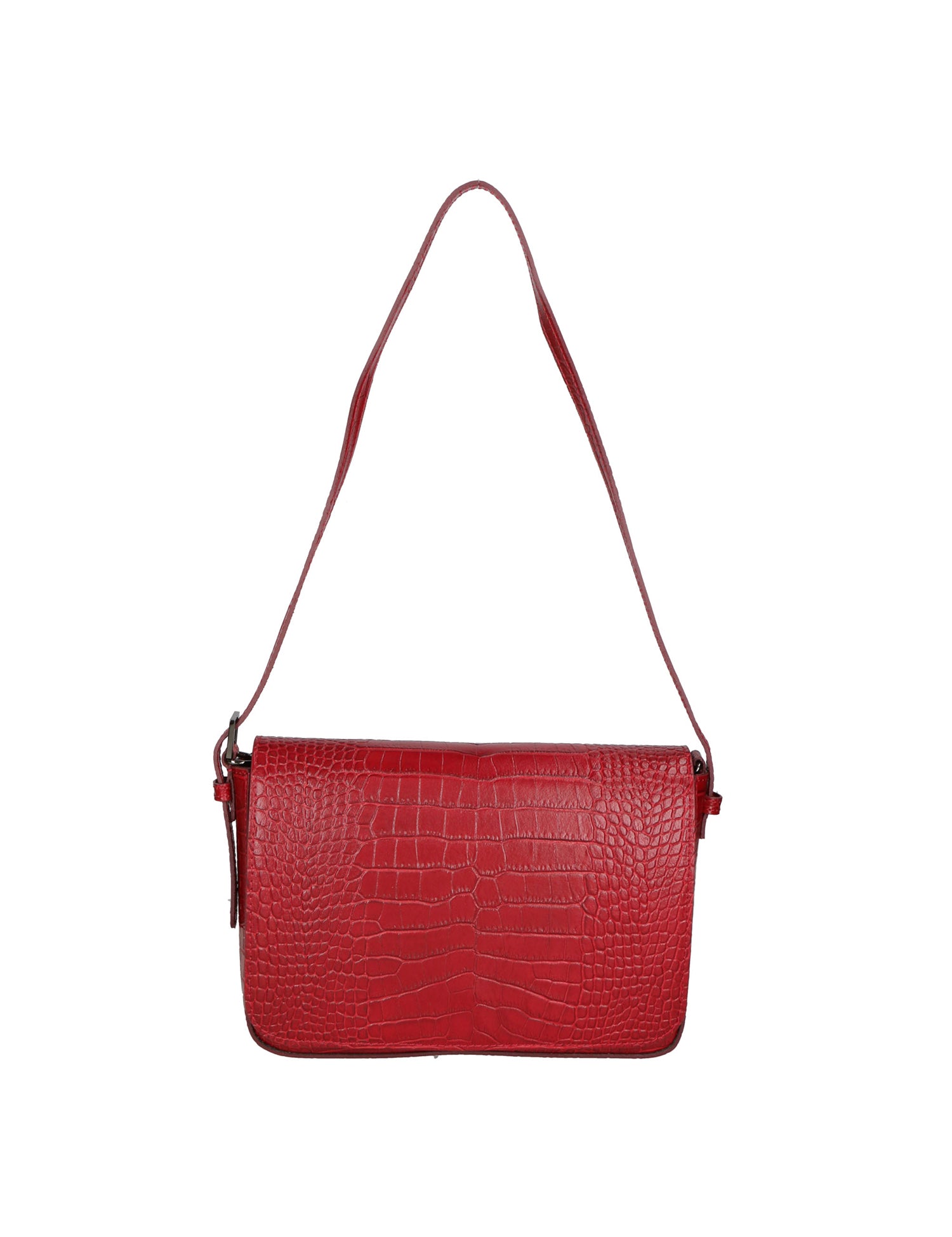 Azzurra Borsa a spalla da donna Vera pelle croco 05699-C10 ROSSO SCURO Gave Lux