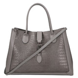 Aurora Borsa a mano da donna Vera pelle croco 05698-C27 GRIGIO SCURO Gave Lux