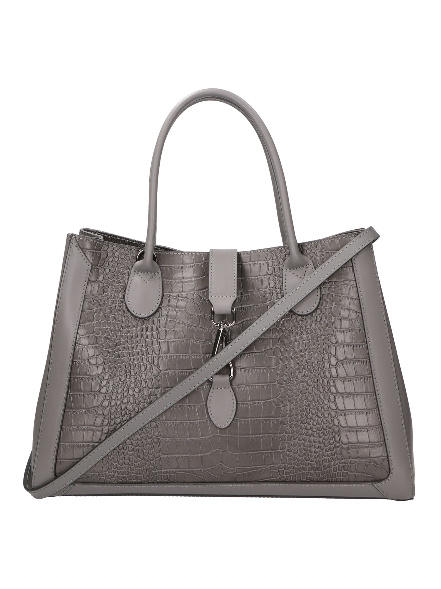 Aurora Borsa a mano da donna Vera pelle croco 05698-C27 GRIGIO SCURO Gave Lux