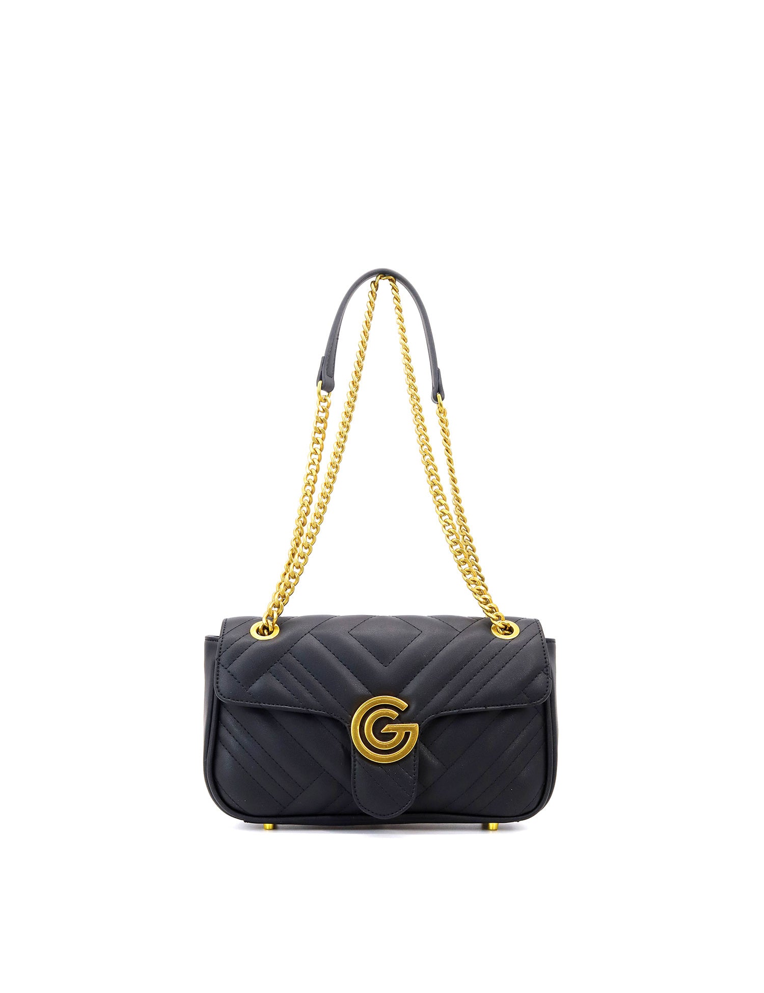 Borsa a tracolla da donna 100% pelle vegana PU GGB011BLK Gabriella G Firenze