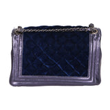 Valeriana Borsa a tracolla da donna Velluto e pelle 1139-BLU Gave Lux