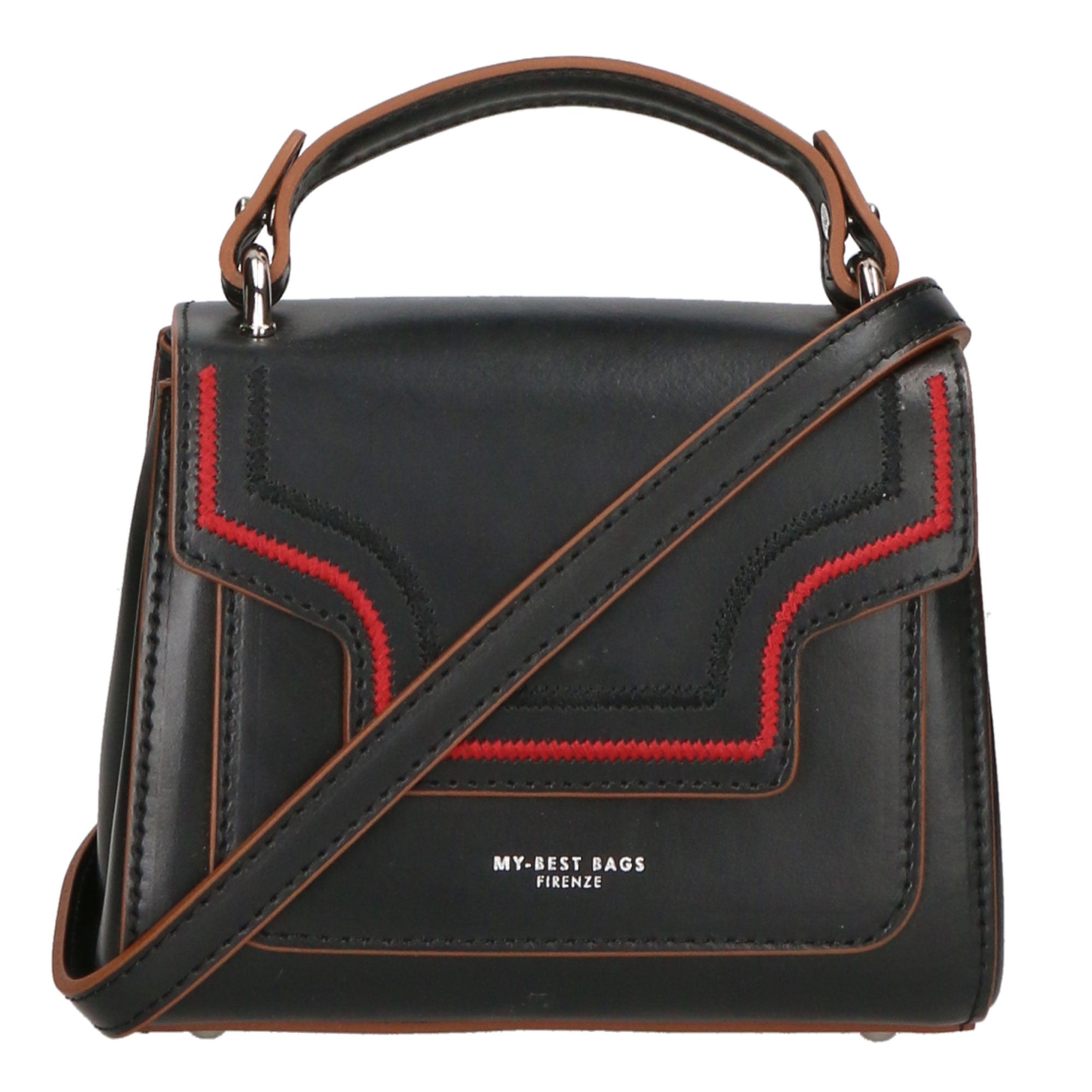Borsa a mano da donna Vera pelle Ruga Made in Italy MYB-6001-FW-C99 NERO My Best Bag