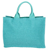 Borsa a mano da donna Misto pelle e tessuto Made in Italy 31x41,5x15,5 cm