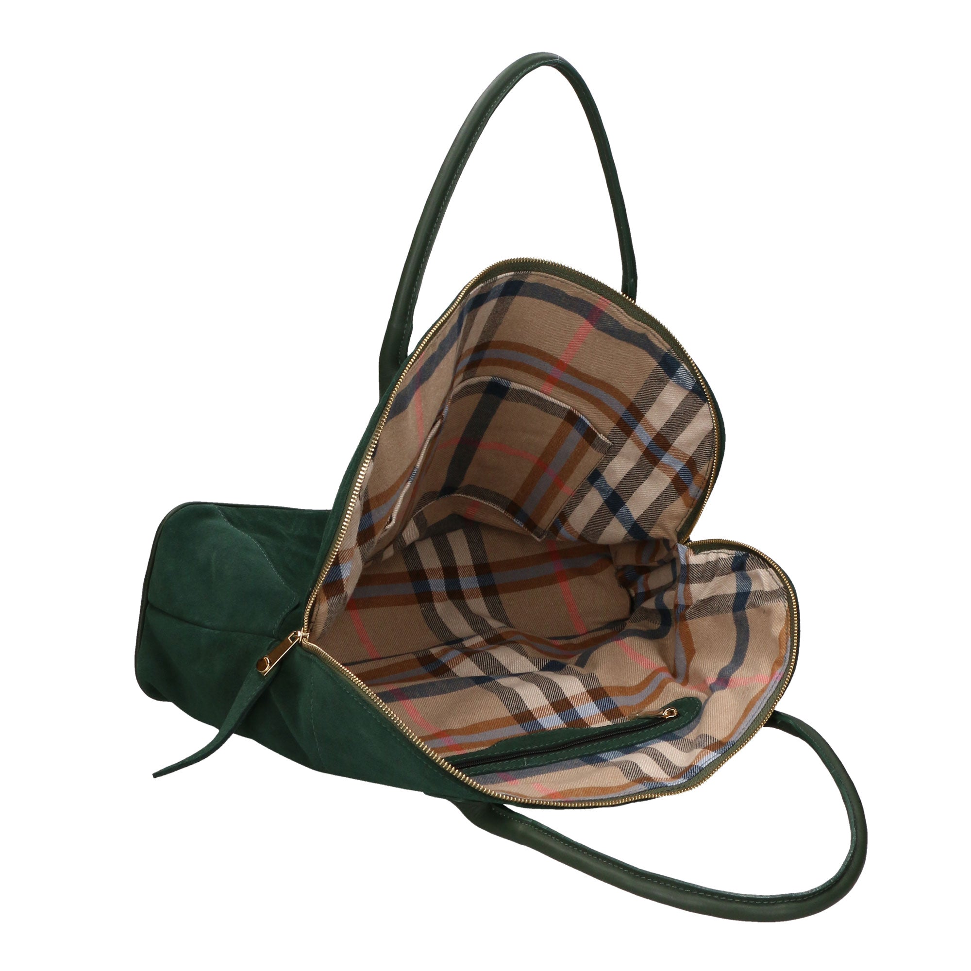 Borsa a mano da donna 100% pelle scamosciata MYB-6014-FW-06058 VERDE My Best Bag