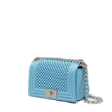 Borsa a mano da donna 100% Pvc FLAT S BALL-NORSE BLUE + OFF SILVER Marc Ellis