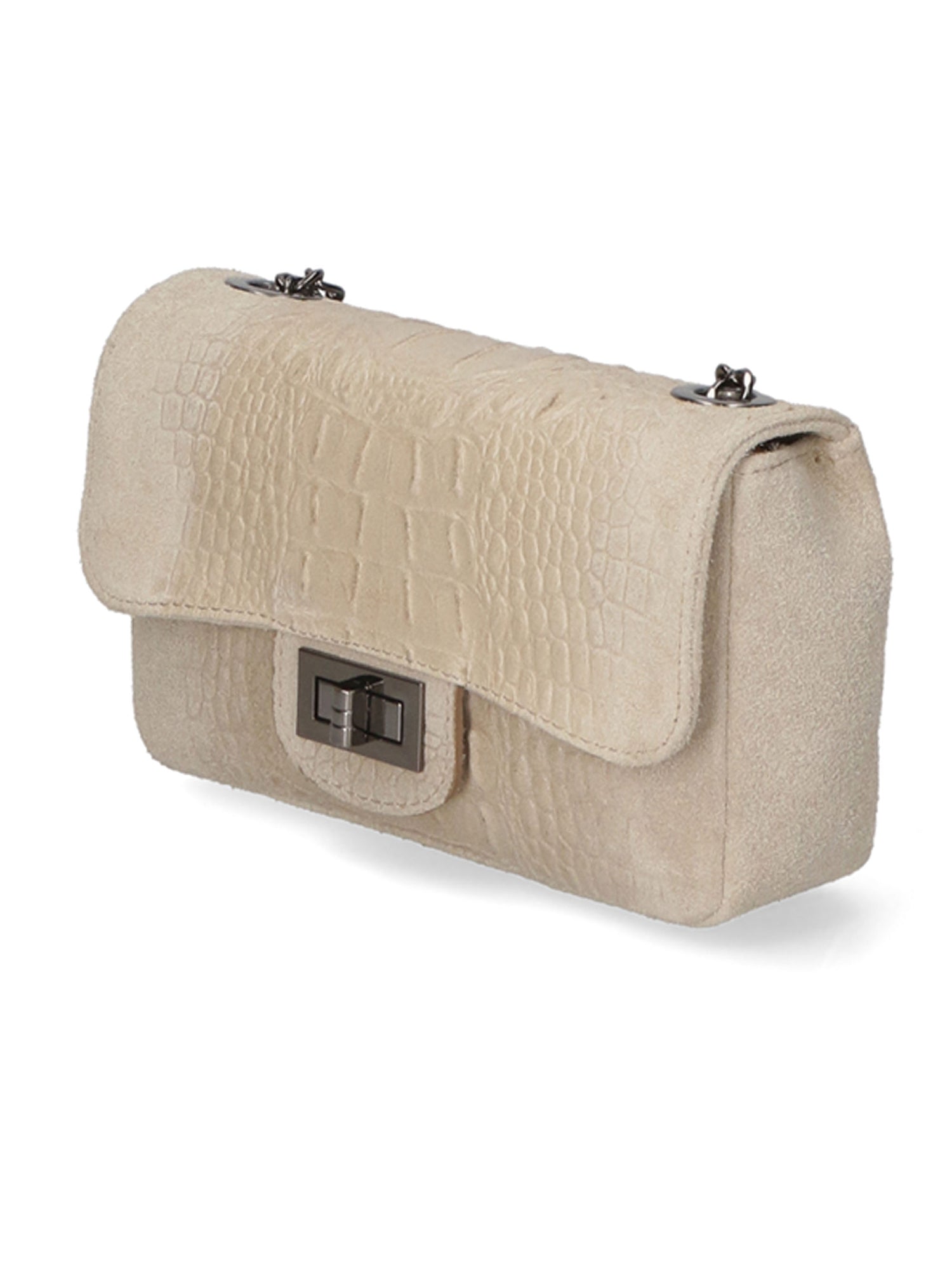 Camilla Borsa a tracolla da donna Pelle scamosciata croco 10029-TAUPE Gave Lux