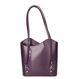 Fabiola Borsa a spalla da donna 100% pelle 9039-VIOLA PURPLE Gave Lux