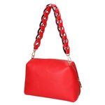 Livia Borsa a spalla da donna Vera pelle 06443-ROSSO FERRARI Gave Lux