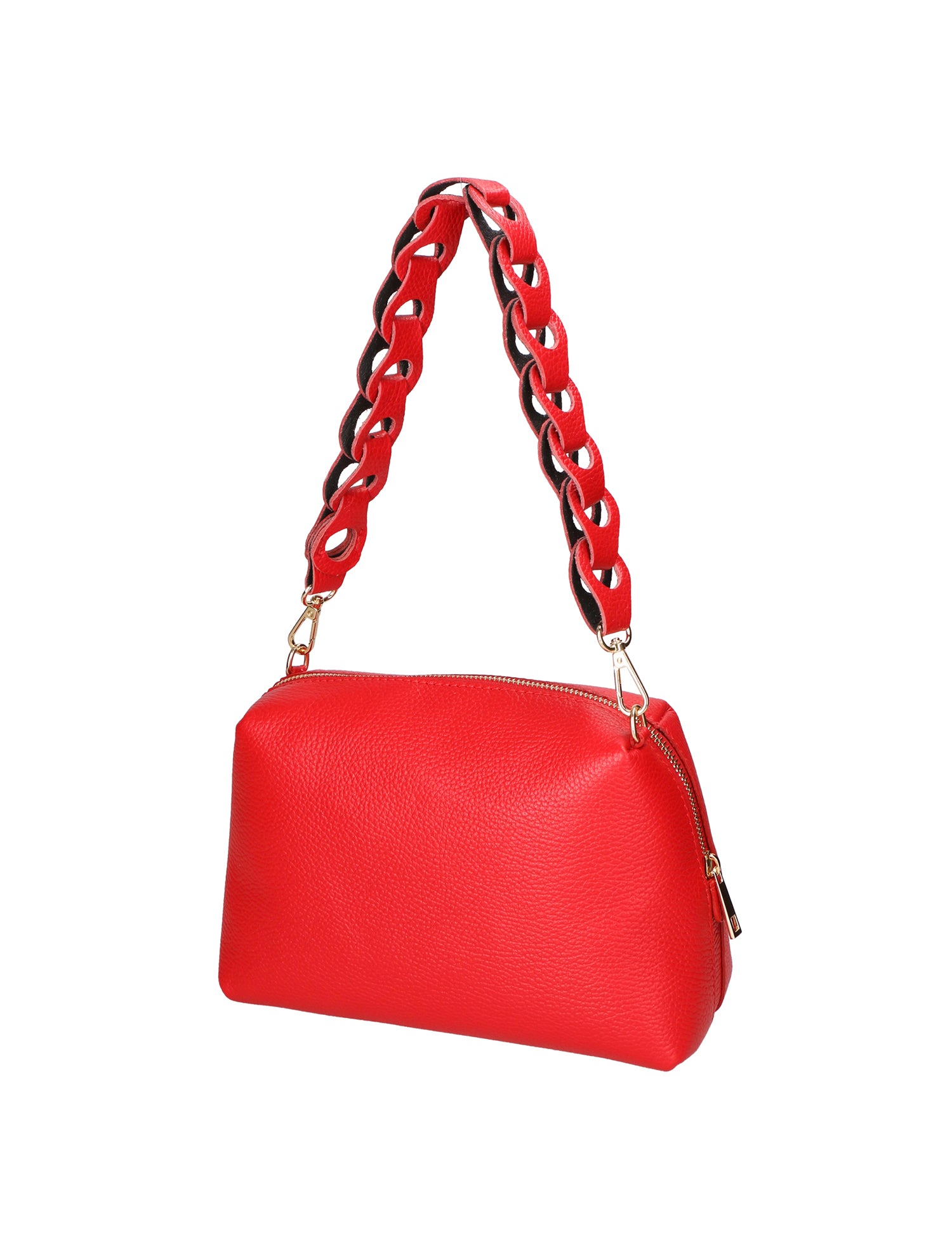 Livia Borsa a spalla da donna Vera pelle 06443-ROSSO FERRARI Gave Lux