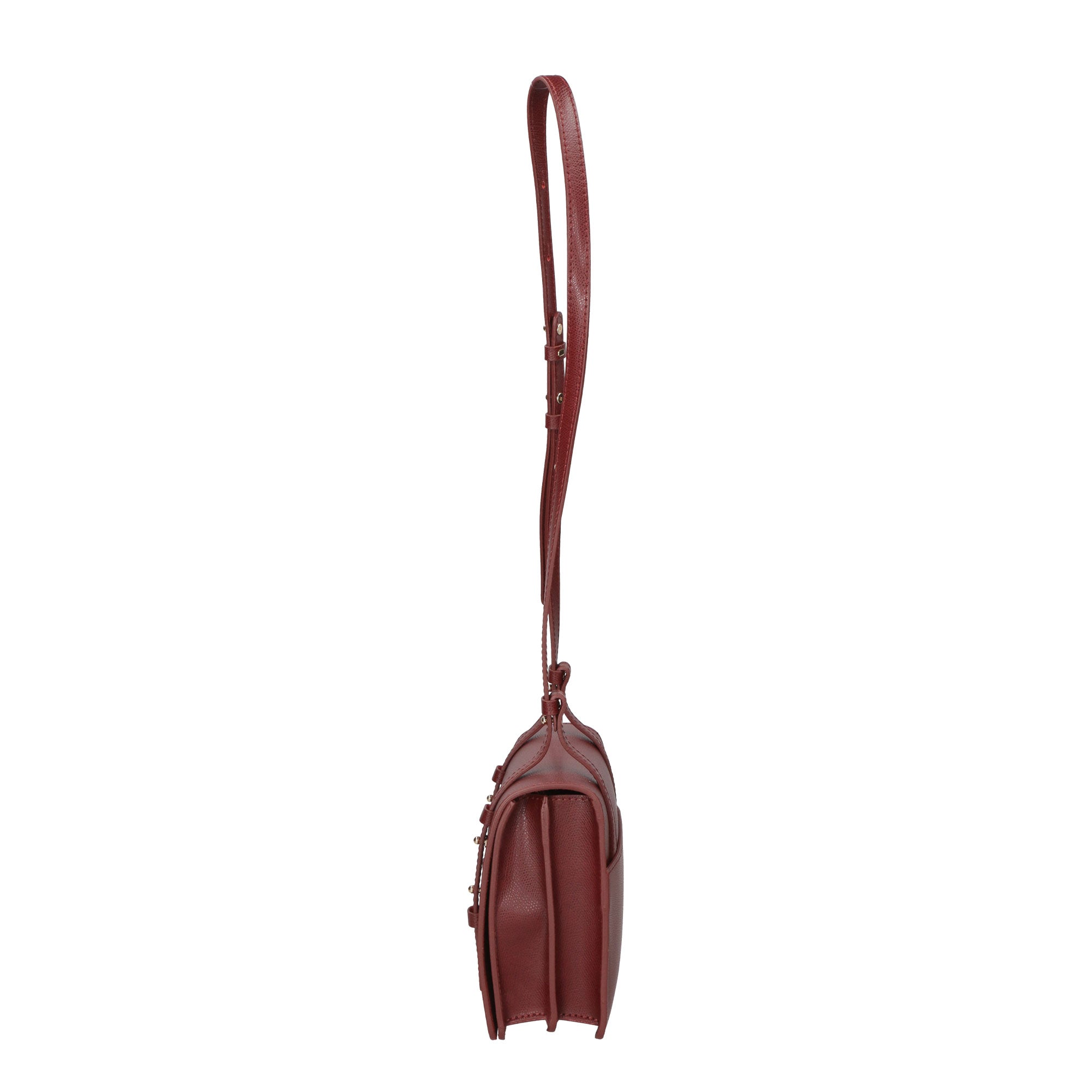 Borsa a tracolla da donna 100% pelle MYB-8003-FW-PL34 BORGOGNA My Best Bag
