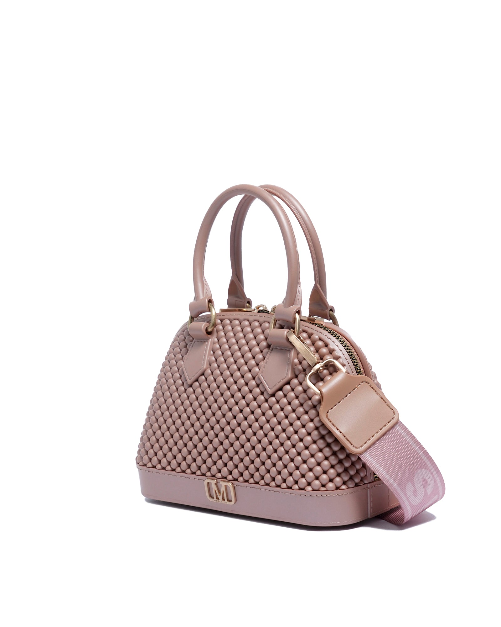 Borsa a mano da donna 100% Pvc FLAT XS BALL-TERRA + BRUSH GOLD Marc Ellis