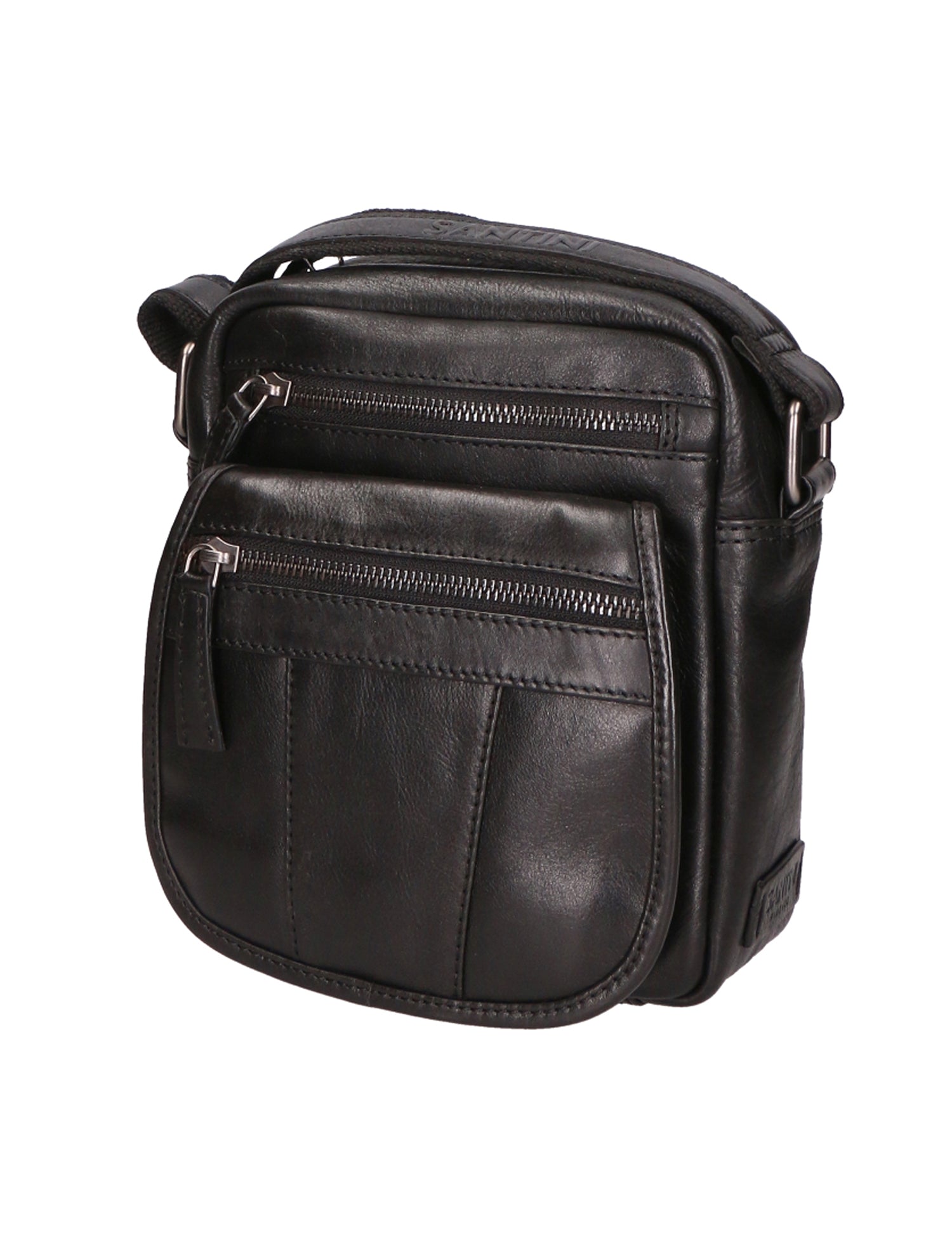 Borsa a tracolla unisex vera pelle 100% Made in Italy SN5862547-BLACK Santini Firenze
