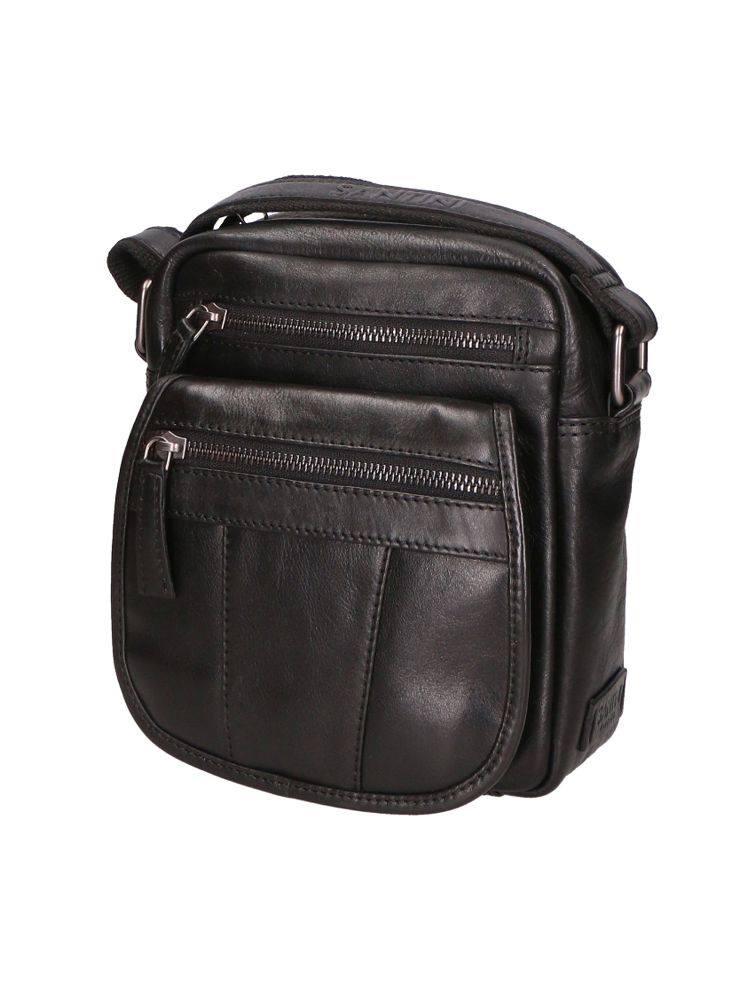 Borsa a tracolla unisex vera pelle 100% Made in Italy SN5862547-BLACK Santini Firenze