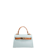 Borsa a mano da donna 100% vera pelle 07221-D102 CIELO+D44 CUOIO Roberta Rossi