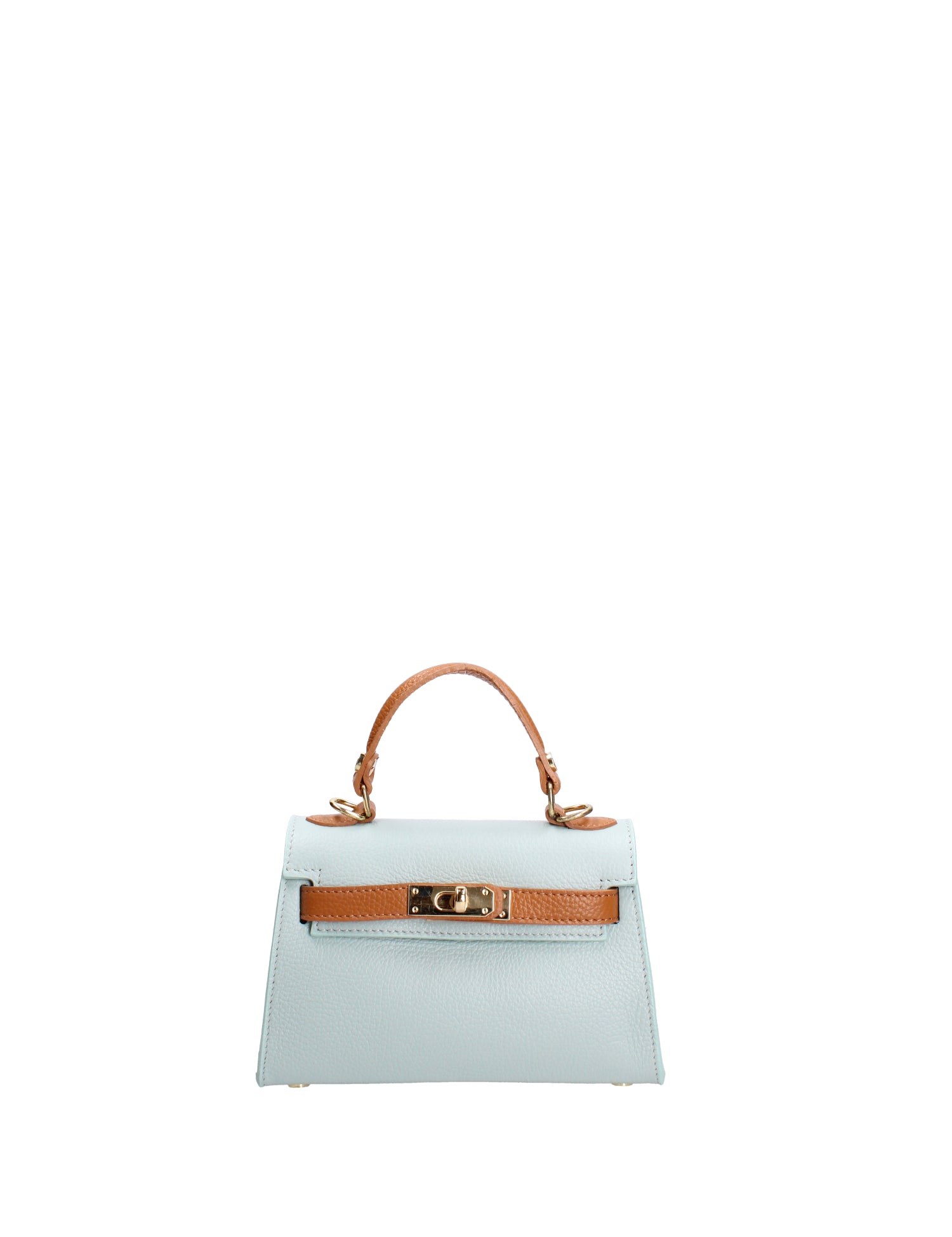 Borsa a mano da donna 100% vera pelle 07221-D102 CIELO+D44 CUOIO Roberta Rossi