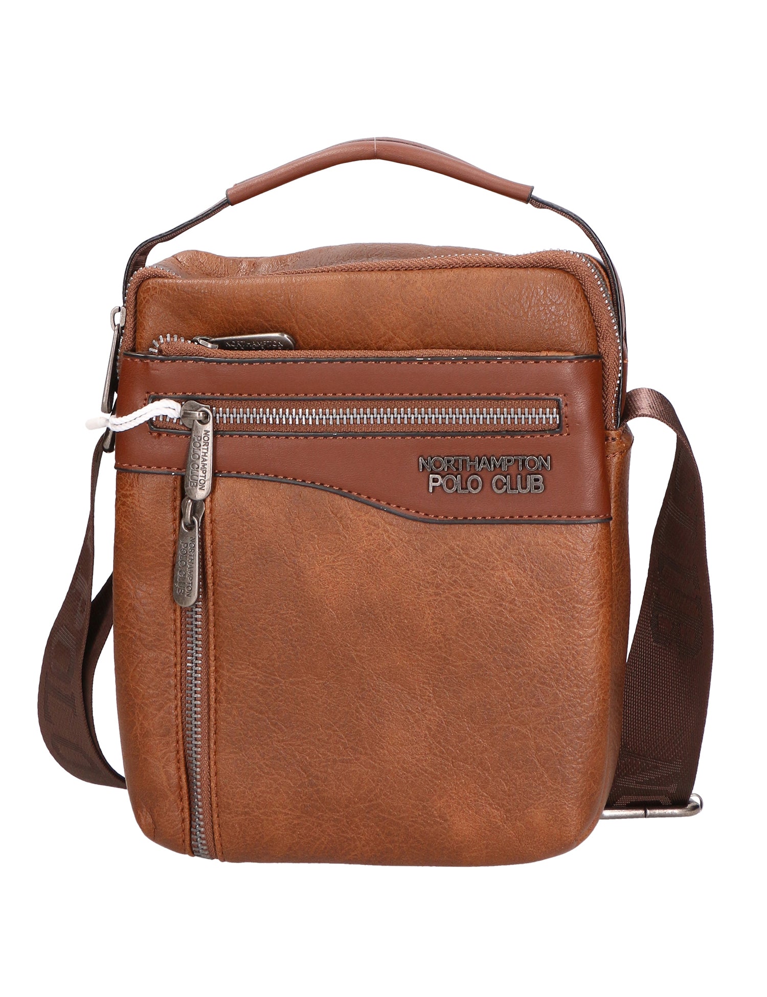 Borsa a tracolla uomo in pelle PU Casual PCL3004-COFFEE Northampton Polo Club
