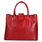 Letizia Borsa a mano da donna Pelle stampata croco 06542-ROSSO SCURO Gave Lux