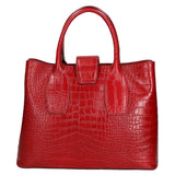 Letizia Borsa a mano da donna Pelle stampata croco 06542-ROSSO SCURO Gave Lux