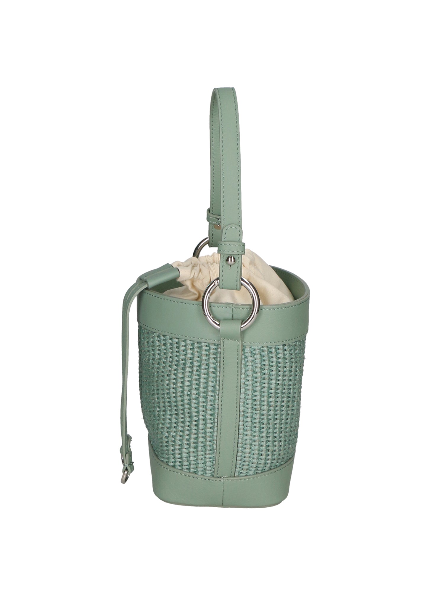 Borsa a secchiello da donna Misto pelle e tessuto MYB-05166-SS-331+S96 MENTA My Best Bag