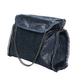 Willelmina Borsa a spalla da donna 100% PU Leather N-9606-BLU Gave Lux