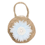 Karen Borsa a mano da donna Paglia intrecciata 88121-GHIACCIO Gave Lux