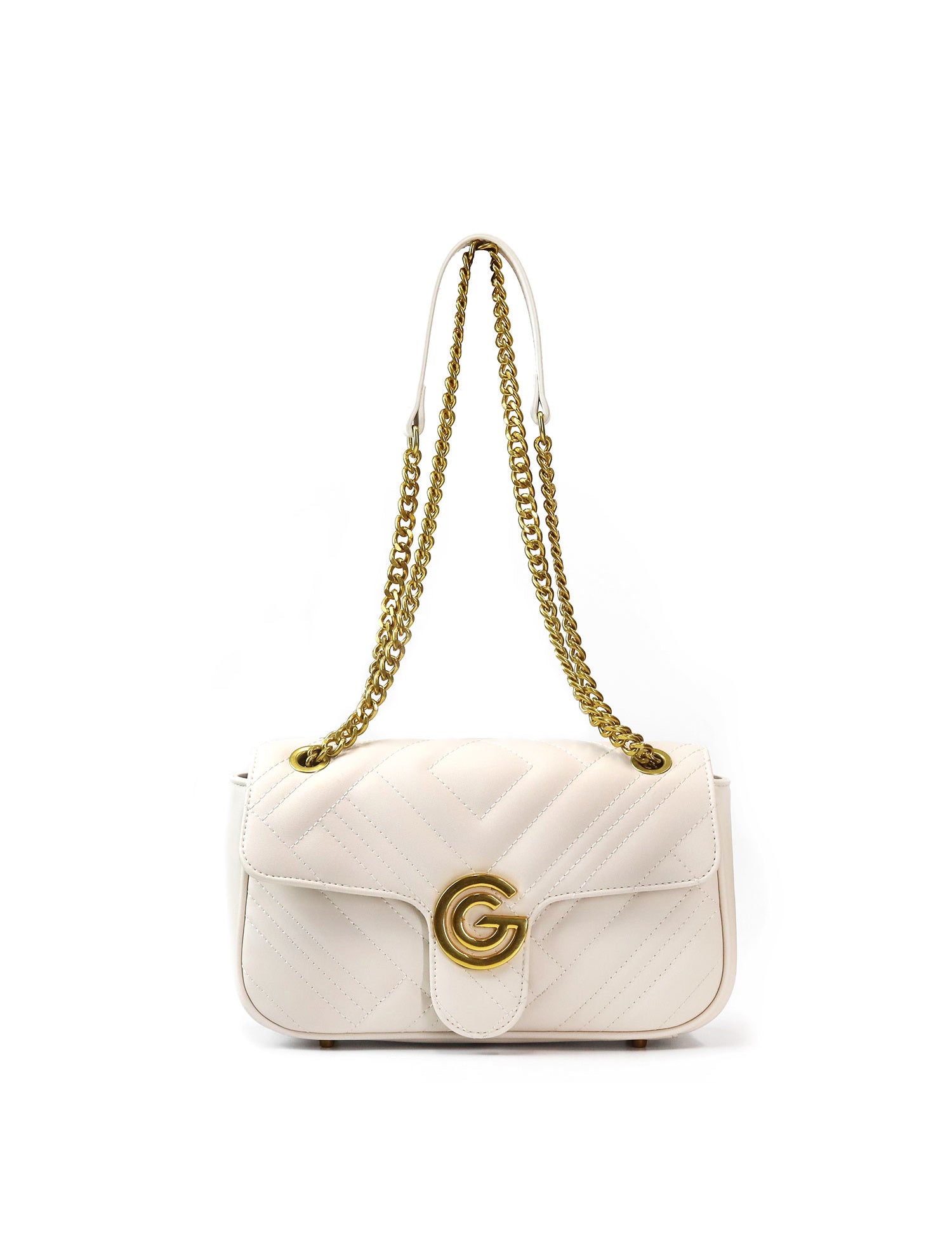 Borsa a tracolla da donna 100% pelle vegana PU GGB011CRM Gabriella G Firenze