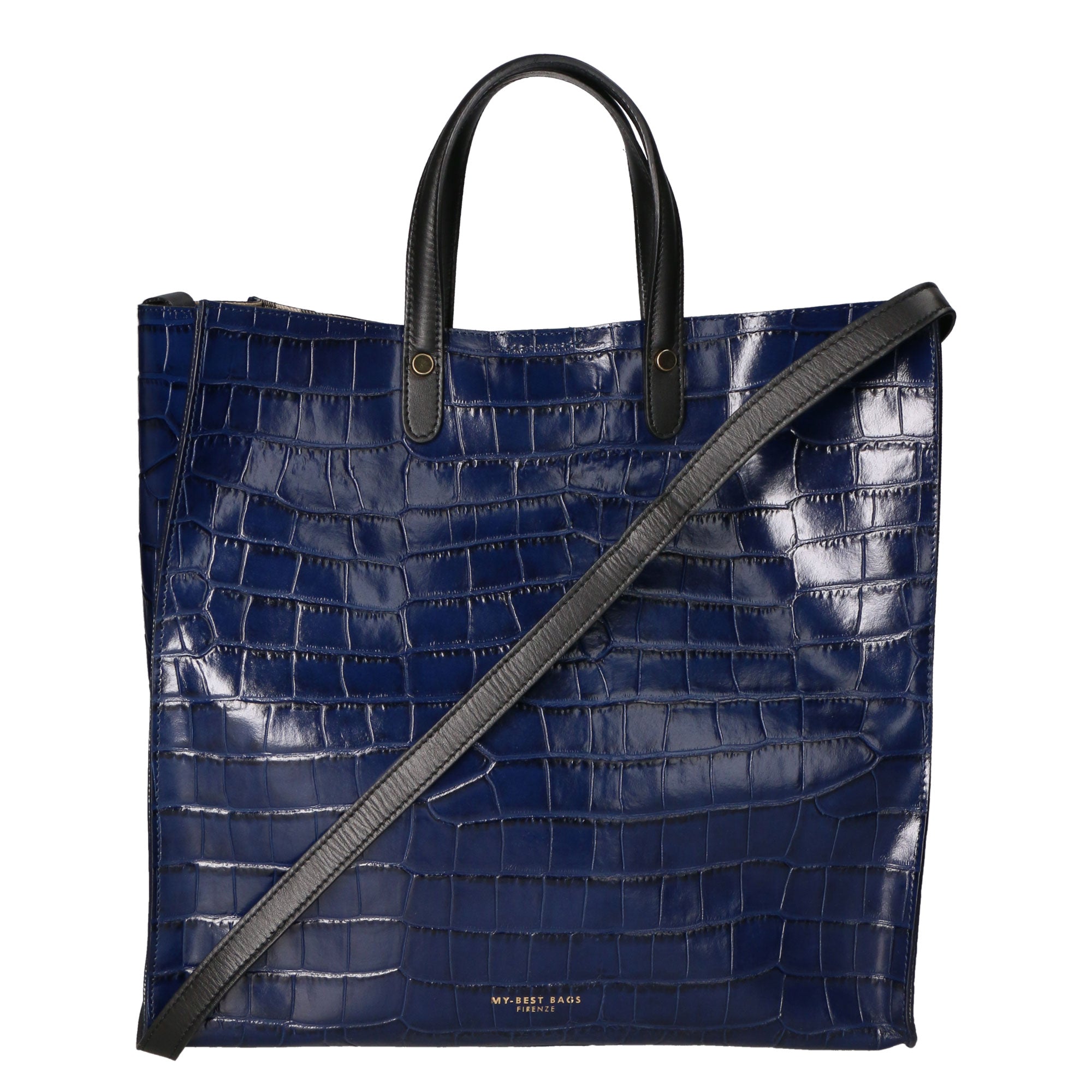 Borsa a mano da donna Pelle stampata cocco MYB-6028-FW-BLU My Best Bag