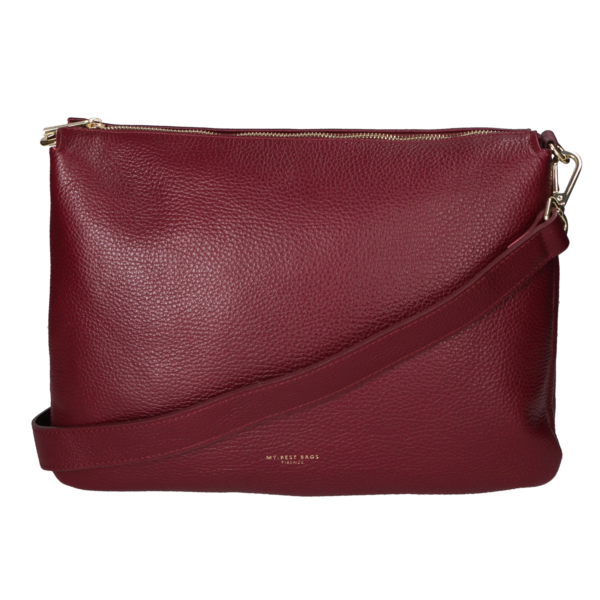Borsa a tracolla da donna Vera pelle MYB-8019-FW-D90 BORGOGNA My Best Bag