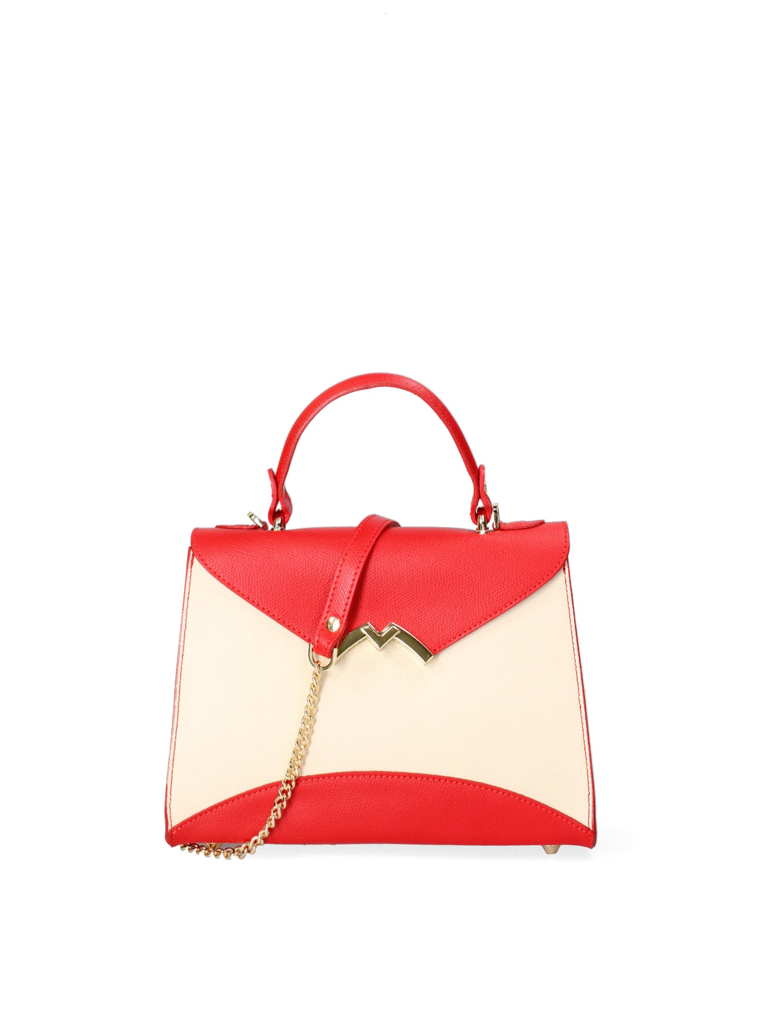 Auriga Chic Borsa a mano da donna Vera pelle 8924-BEIGE+ROSSO Gave Lux