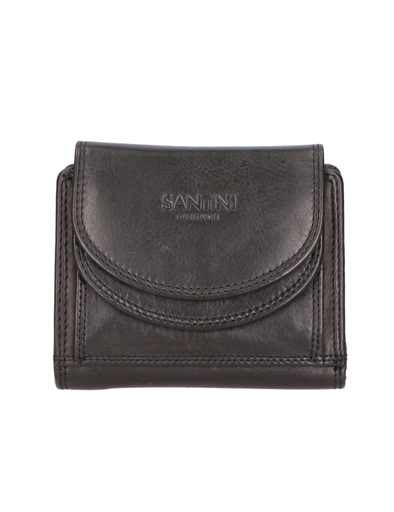 Portafoglio unisex vera pelle Made in Italy Vacchetta Ingrassata SN2827947-BLACK Santini Firenze