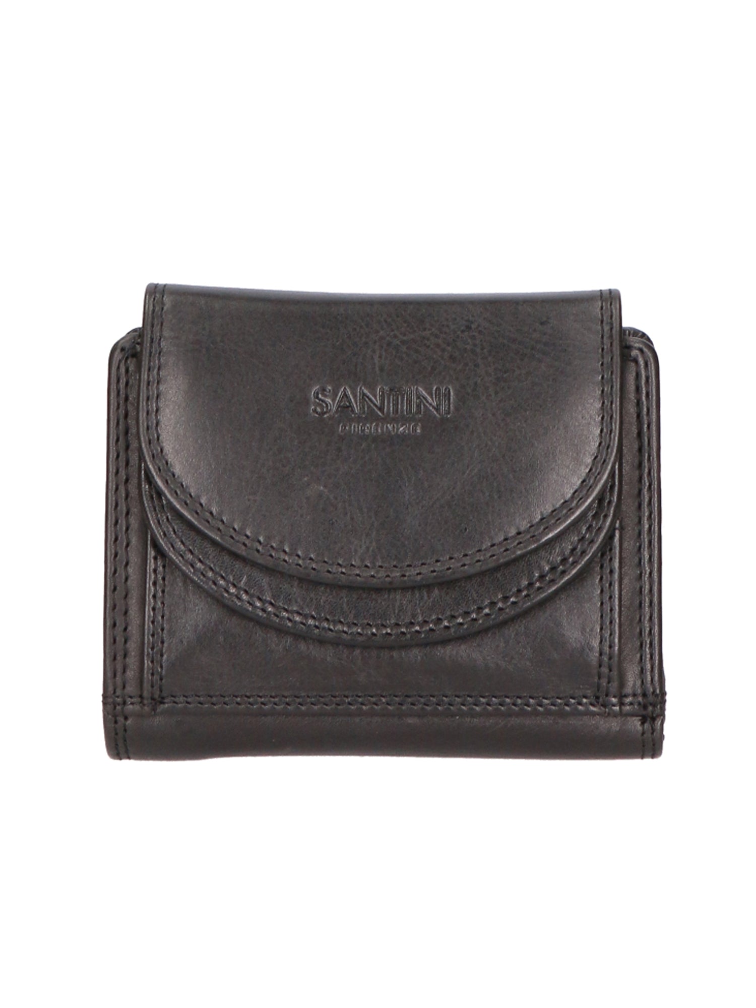 Portafoglio unisex vera pelle Made in Italy Vacchetta Ingrassata SN2827947-BLACK Santini Firenze