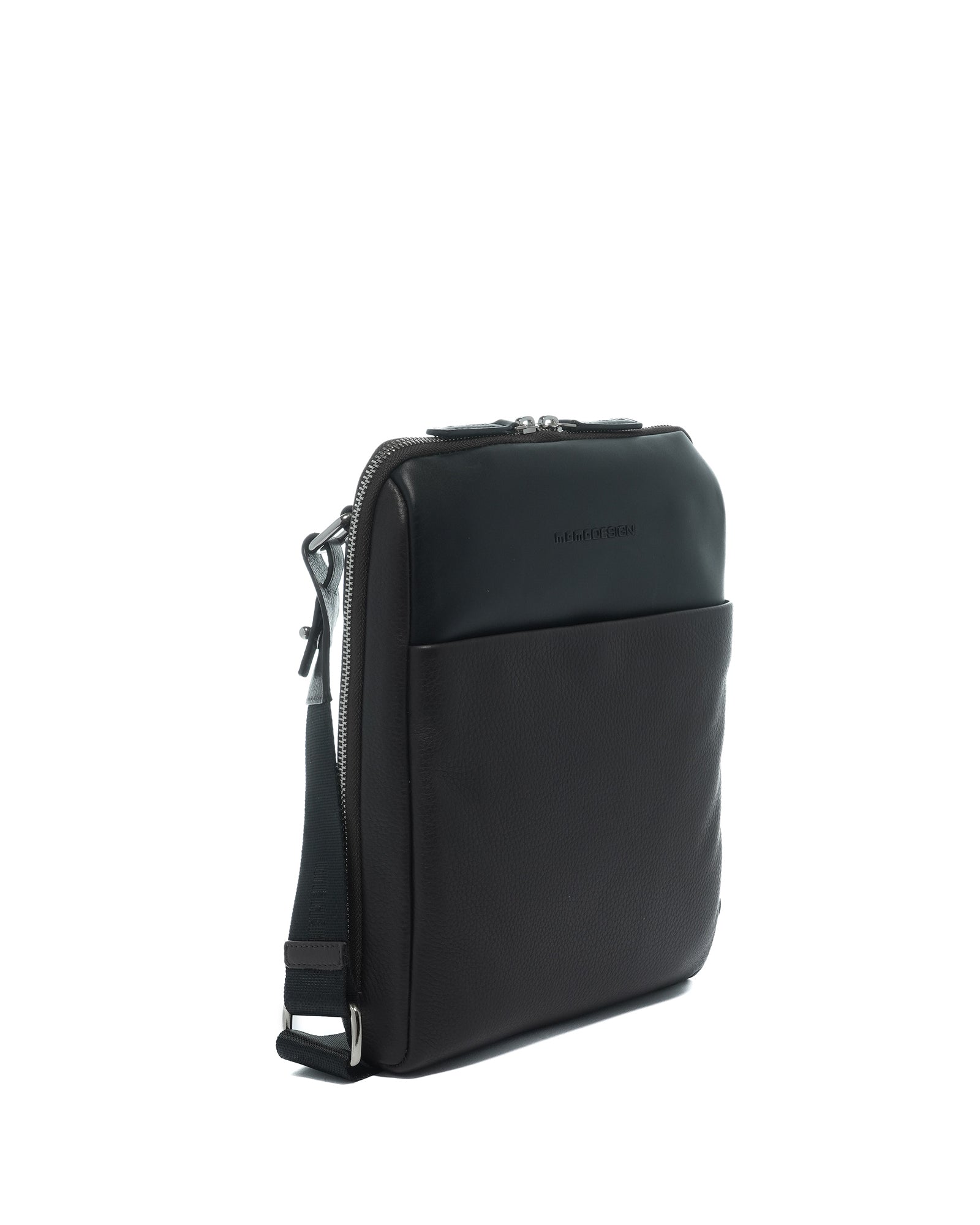 MO-32DO-BLACK Borsa a tracolla uomo in vera pelle Momo Design