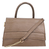 Ariel Borsa a mano da donna Vera pelle 05458-LU40 TAUPE SCURO DARK TAUPE Gave Lux